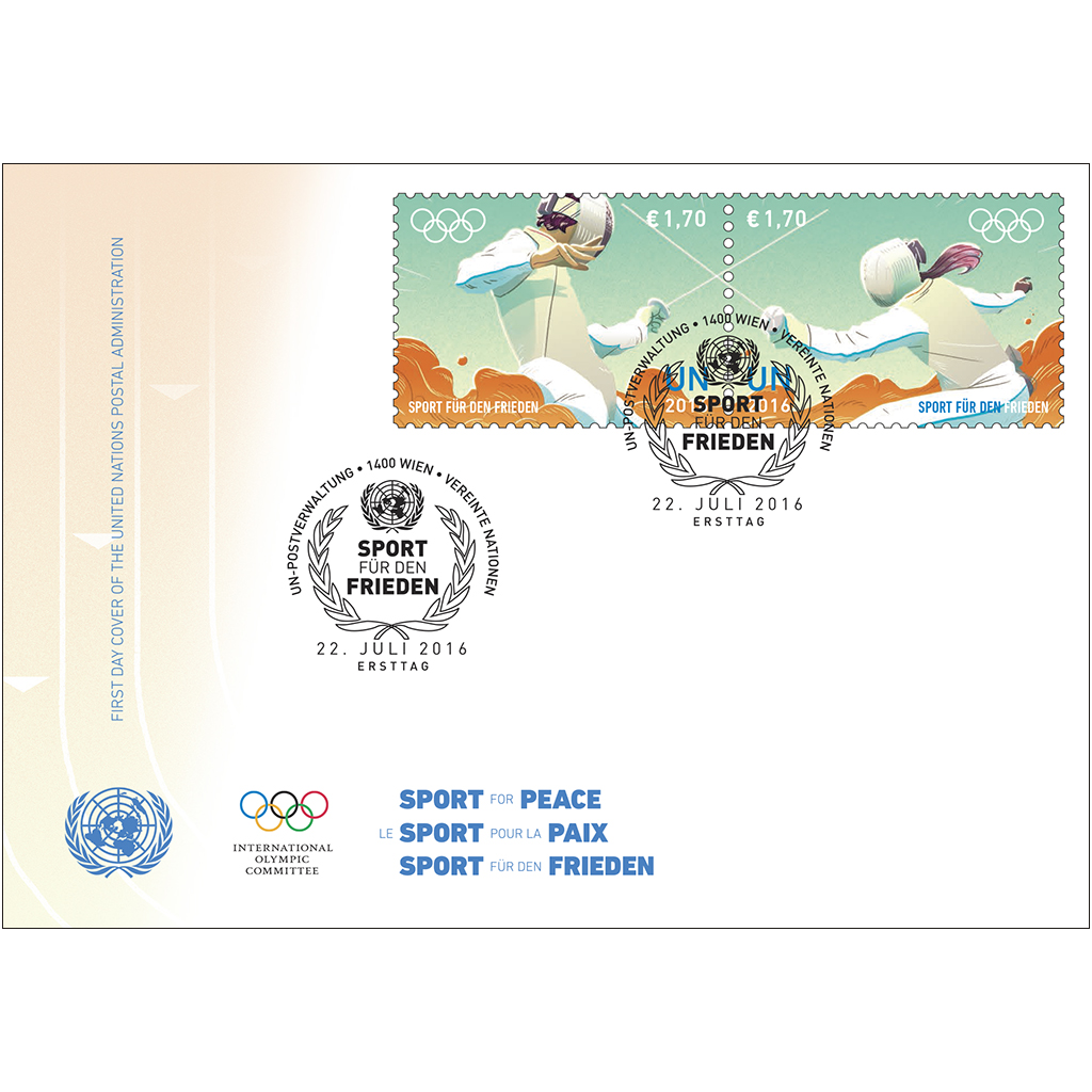 Olympic FDC Single €UR 1.70 - UN Stamps